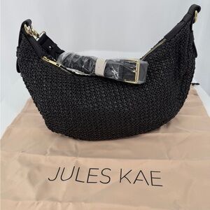 JULES KAE - Woven Hobo Bag with Braided Strap